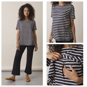 Boob Design Breton Maternity & Nursing Short Sleeve Top Size Medium